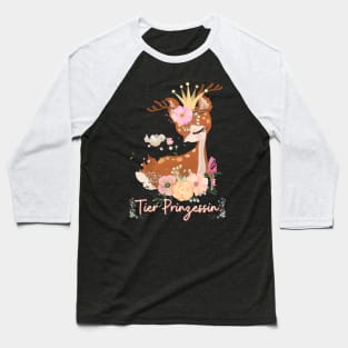 Reh Tier Prinzessin Blumen Süß Baseball T-Shirt